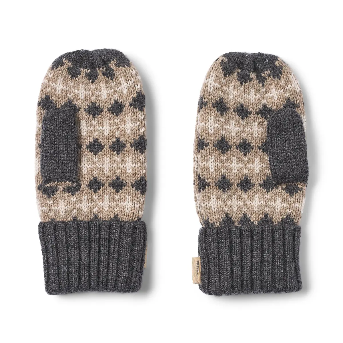 Wheat Jacquard Handschuhe Haansi „Charcoal Melange“ Merinowolle