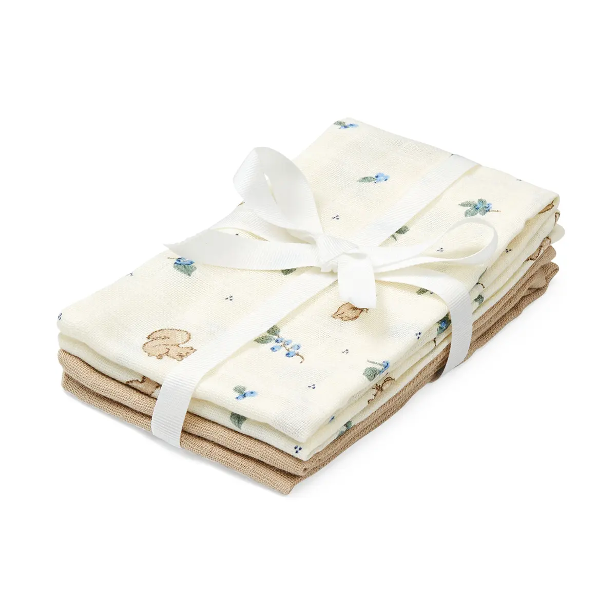Cam Cam Musselin Waschlappen „Blueberries“, 4er-Set, 30x30cm, GOTS