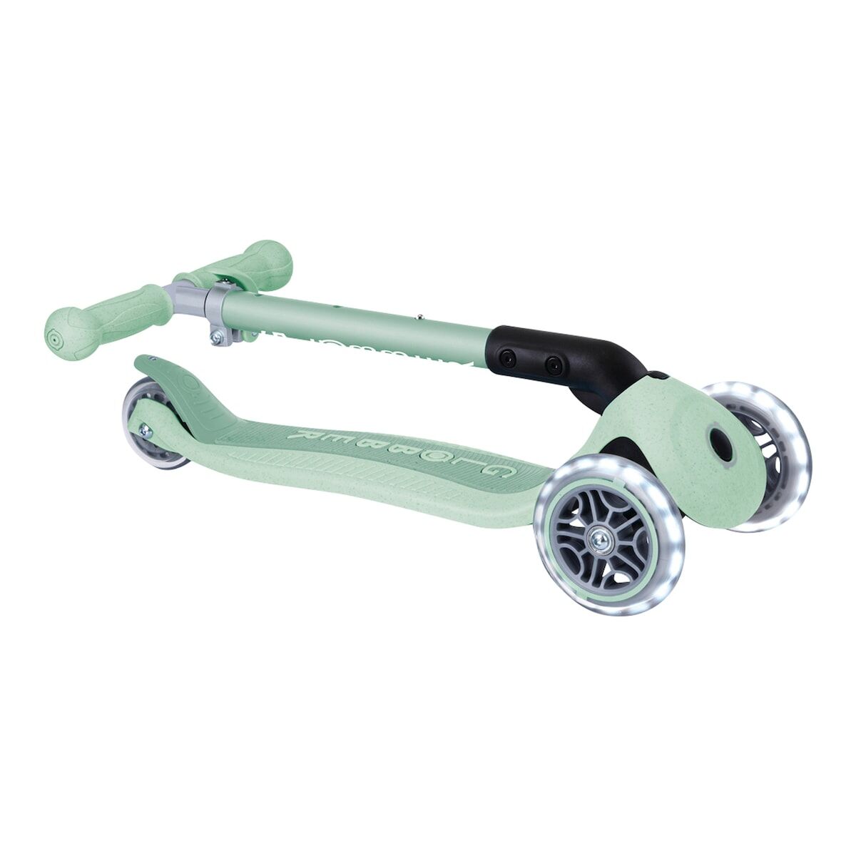 Globber Roller Junior Foldable Lights ECO mit Leuchtrollen – pistazie