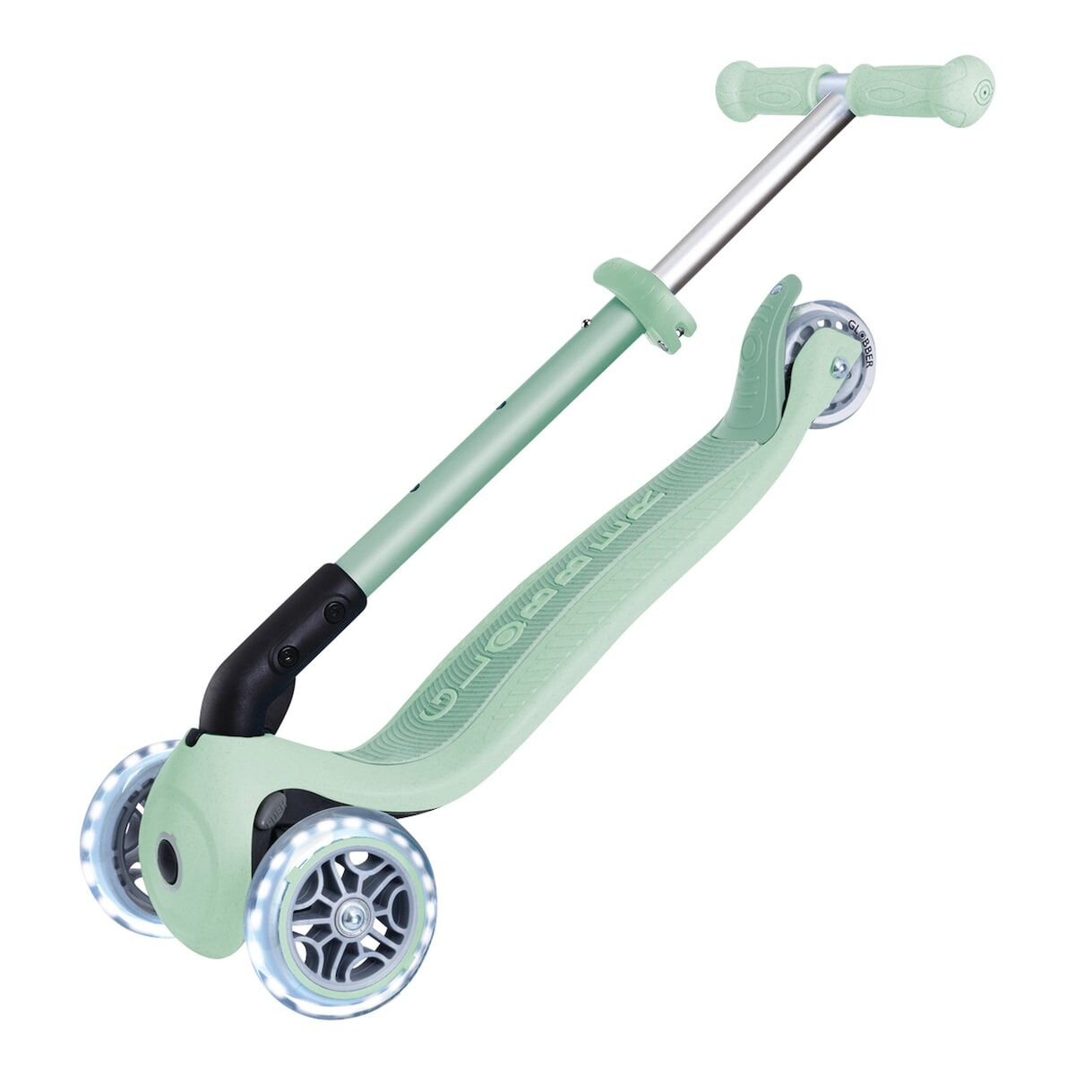 Globber Roller Junior Foldable Lights ECO mit Leuchtrollen – pistazie