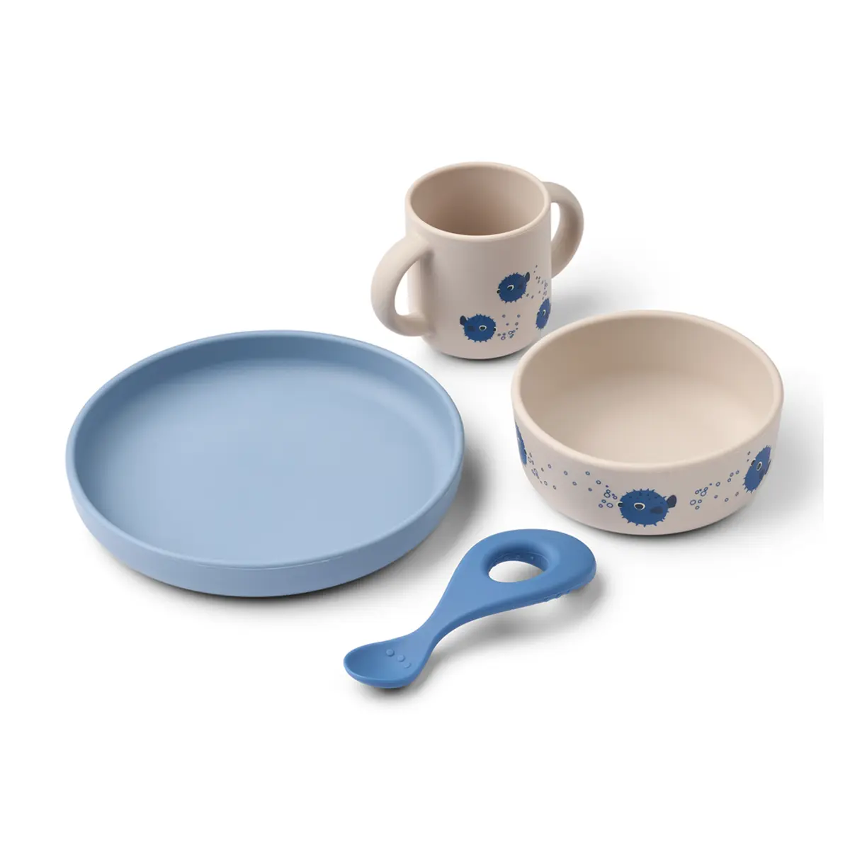 Liewood Vivi Silikon Geschirr-Set „Pufferfish / Sandy“