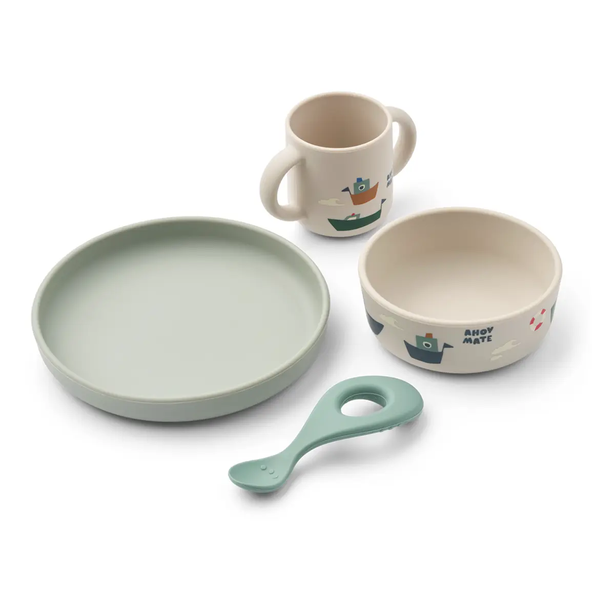 Liewood Vivi Silikon Geschirr-Set „Sailing / Sand“