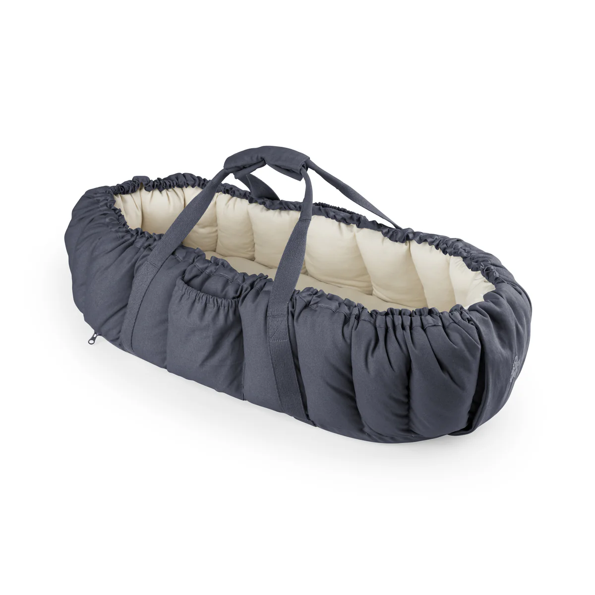 Sebra 3-in-1 Baby Nestchen „Blue“, Bio-Kapokfüllung, L72cm