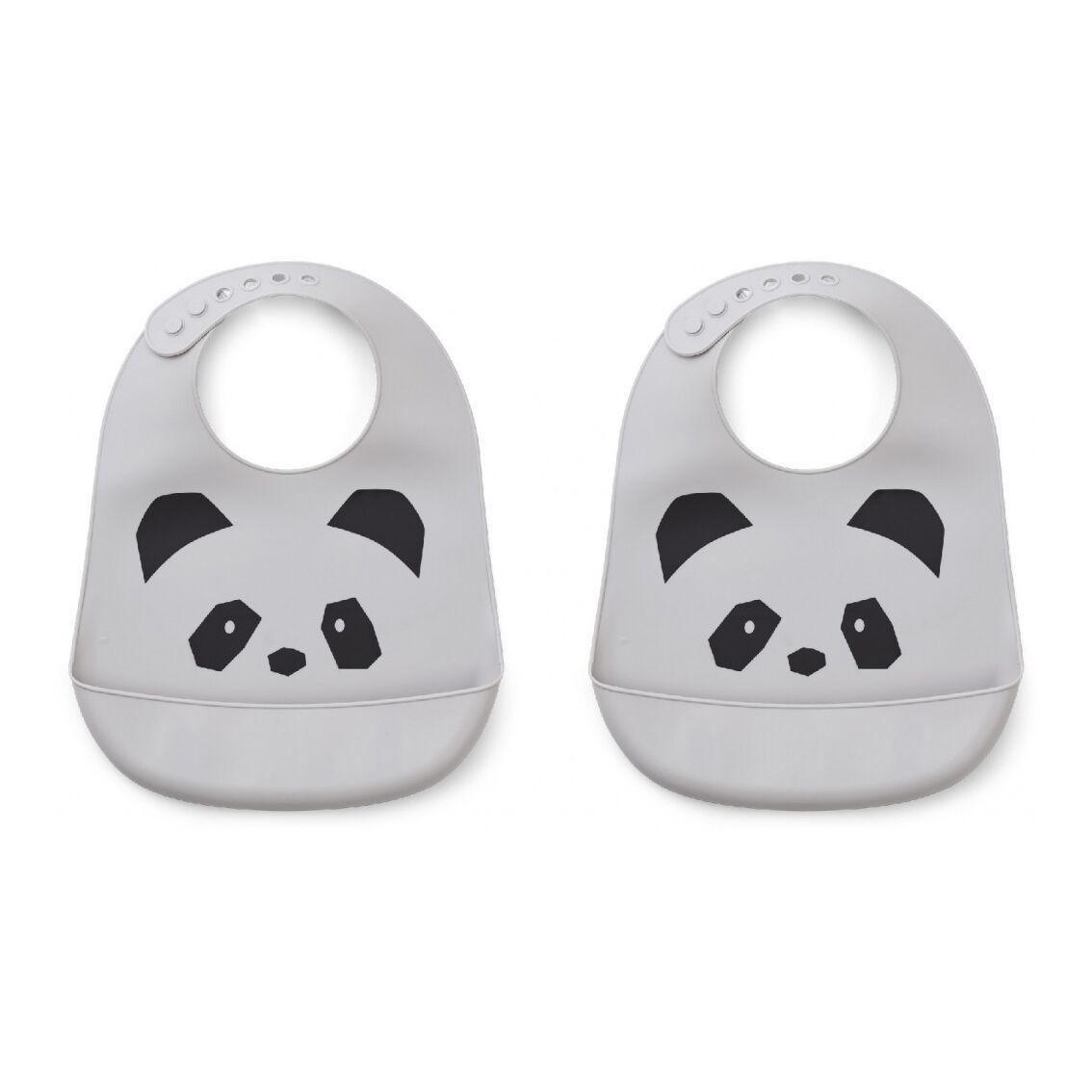 Liewood Tilda Silikon Lätzchen „Panda dumbo grey“, 2er Set