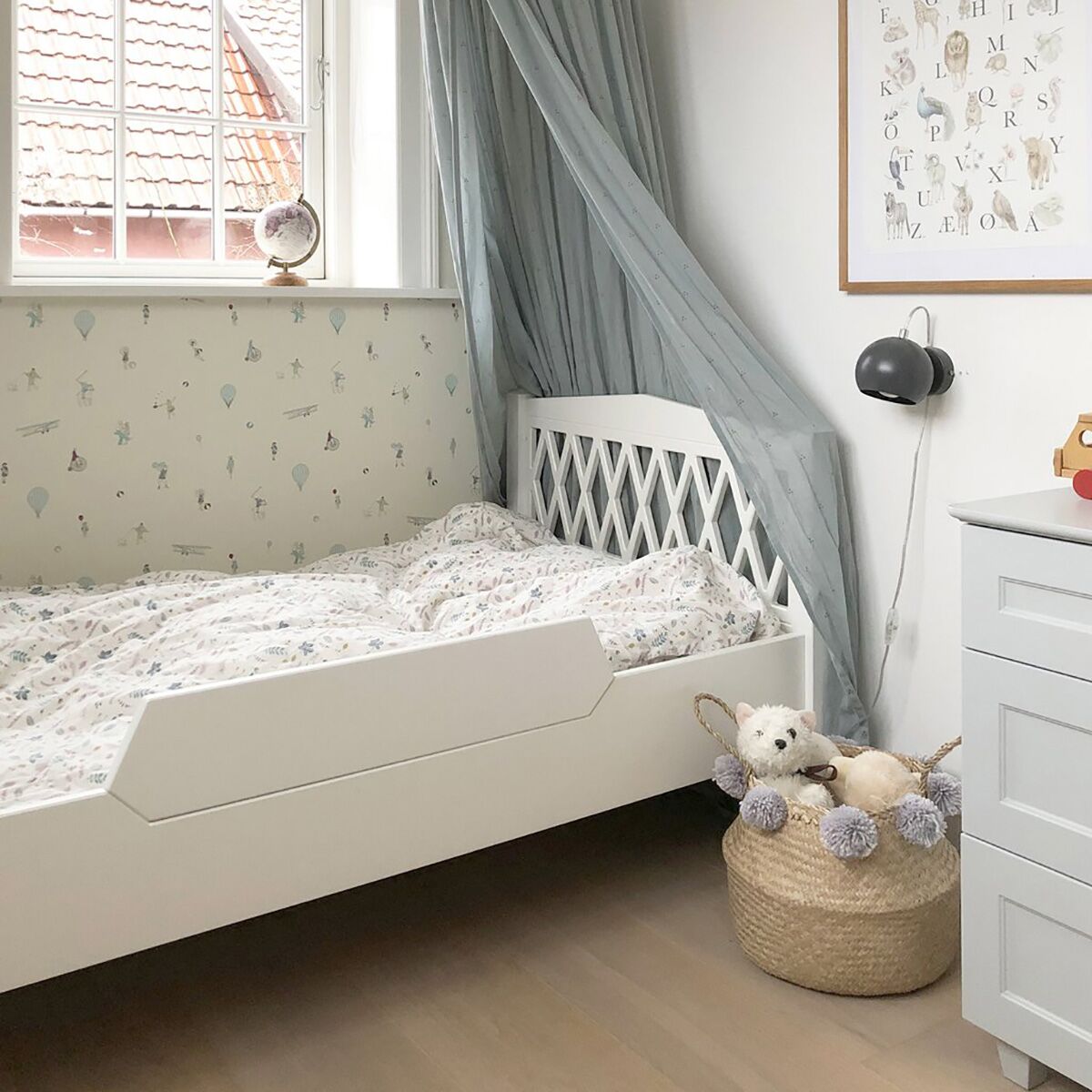 Cam Cam Bettschiene, Rausfallschutz für das Juniorbett, Weiß, FSC-Mix 02