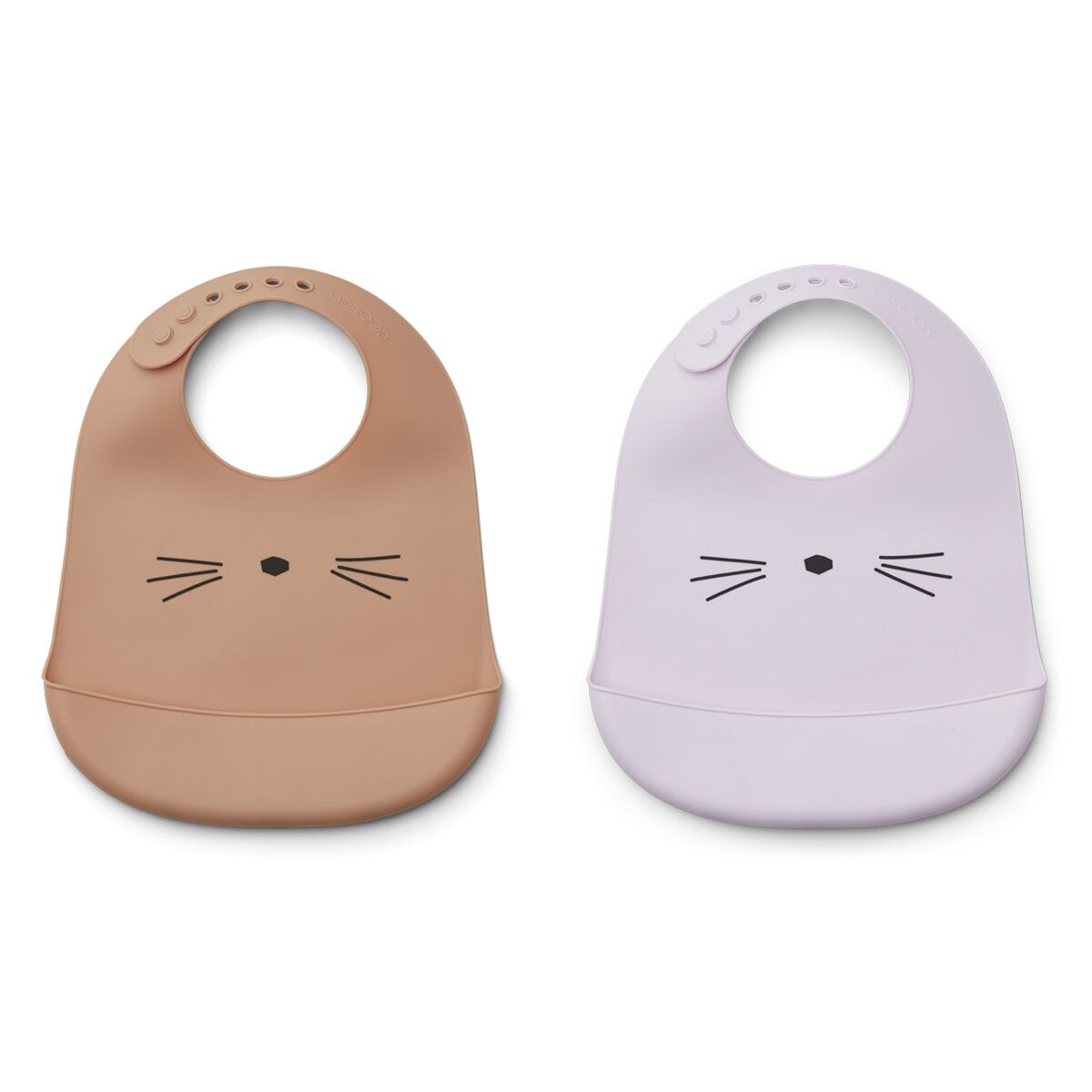 Liewood Tilda Silikon Lätzchen „Cat light lavender mix“, 2er Set 01