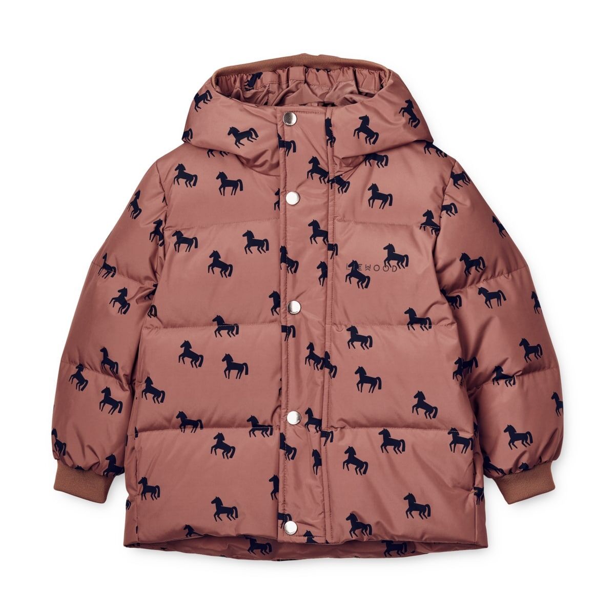 Liewood Palle Daunenjacke für Kinder „Horses / Dark rosetta“