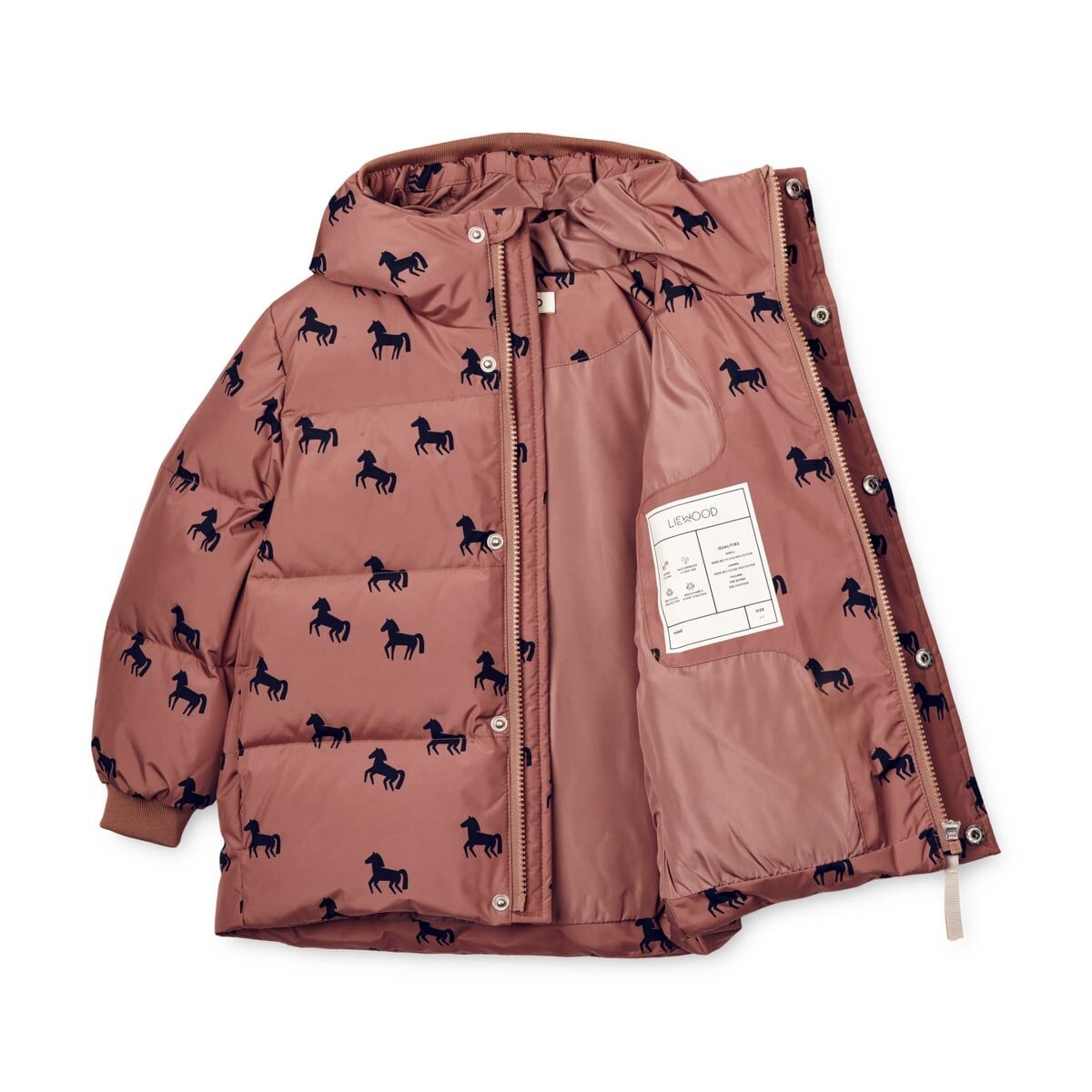 Liewood Palle Daunenjacke für Kinder „Horses / Dark rosetta“, Gr. 80-92, 128 – Bild 4