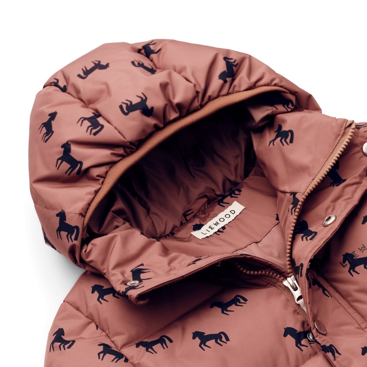 Liewood Palle Daunenjacke für Kinder „Horses / Dark rosetta“, Gr. 80-92, 128 – Bild 3