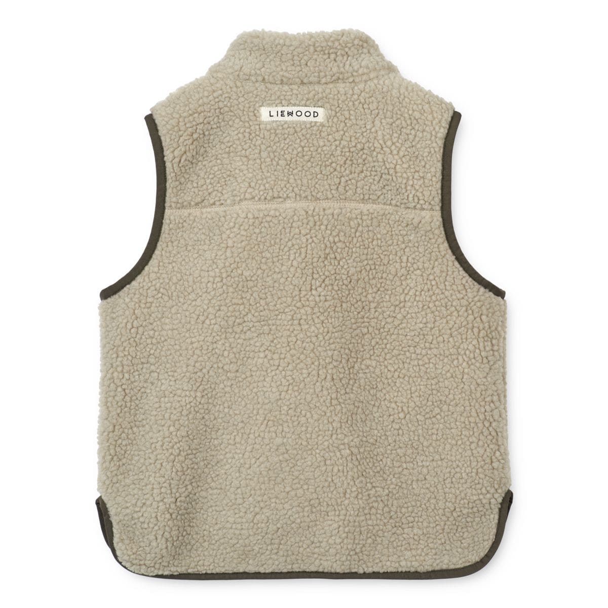 DELISTED Liewood Vada Sherpa Weste für Kinder „Nebelgrau / Army brown“ – Bild 2