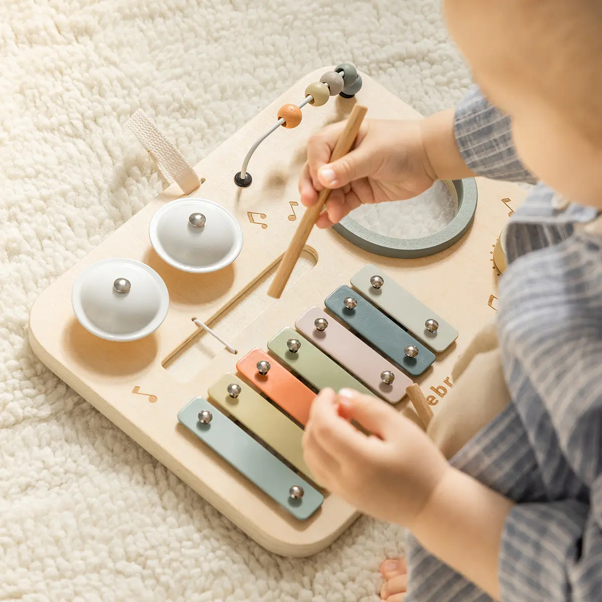 Sebra Aktivitätstafel aus Holz „Musik“, Xylophon, FSC®, 30x22cm