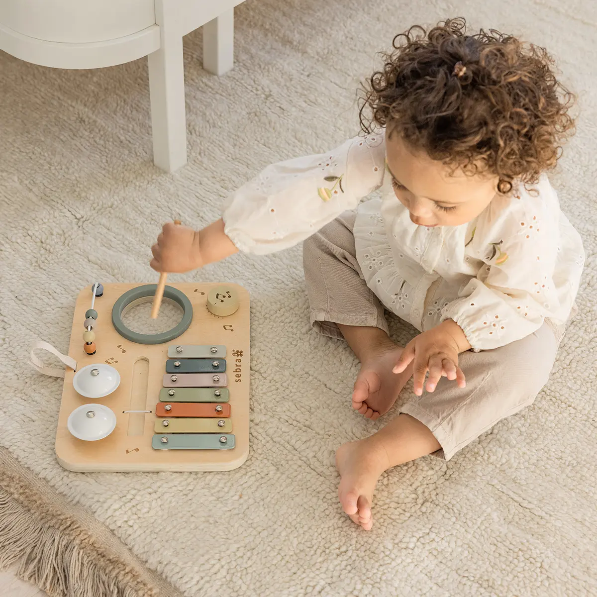 Sebra Aktivitätstafel aus Holz „Musik“, Xylophon, FSC®, 30x22cm