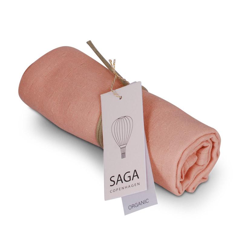 Saga Copenhagen Musselintuch Vidar, Blush, Mulltuch in Bio-Baumwolle, 70 x 70 cm