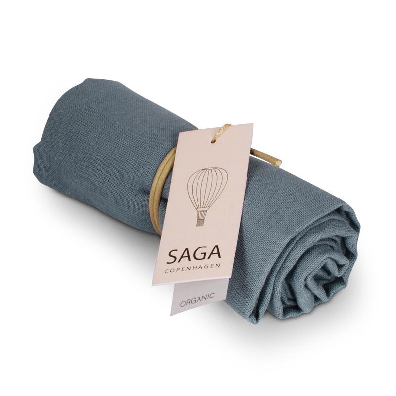 Saga Copenhagen Musselintuch Vidar, Moonlight Blue, Mulltuch in Bio-Baumwolle, 70 x 70 cm