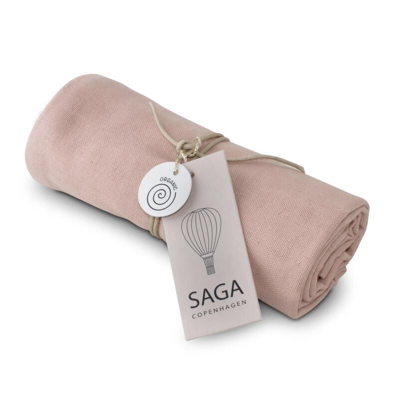 Saga Copenhagen Musselintuch Vidar, Misty Rose, Mulltuch in Bio-Baumwolle, 70 x 70 cm
