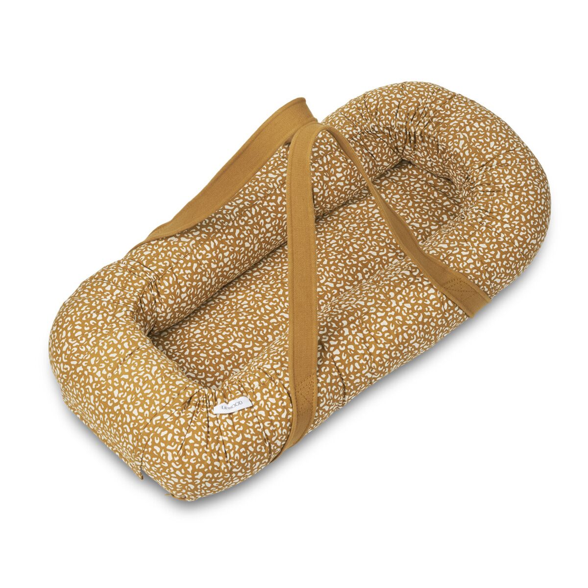 Liewood Gro Babylift : Babynest „Mini leo : Golden caramel“, Bio-Baumwolle 01