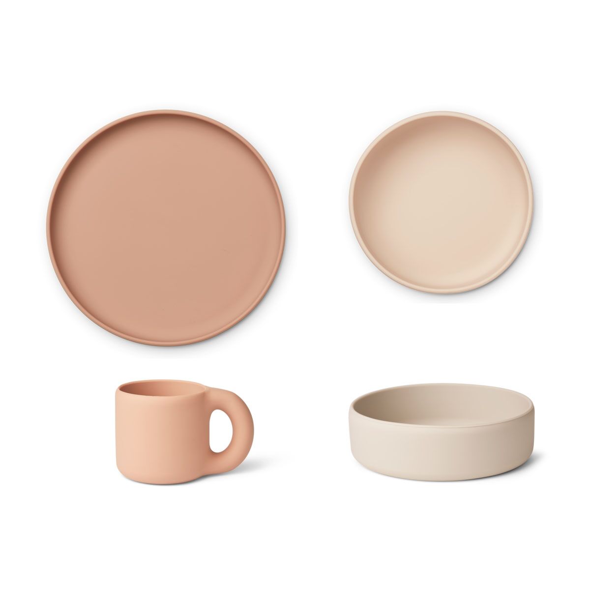 Liewood Andie Silikon Kindergeschirr-Set „Rose multi mix“, 3er-Set