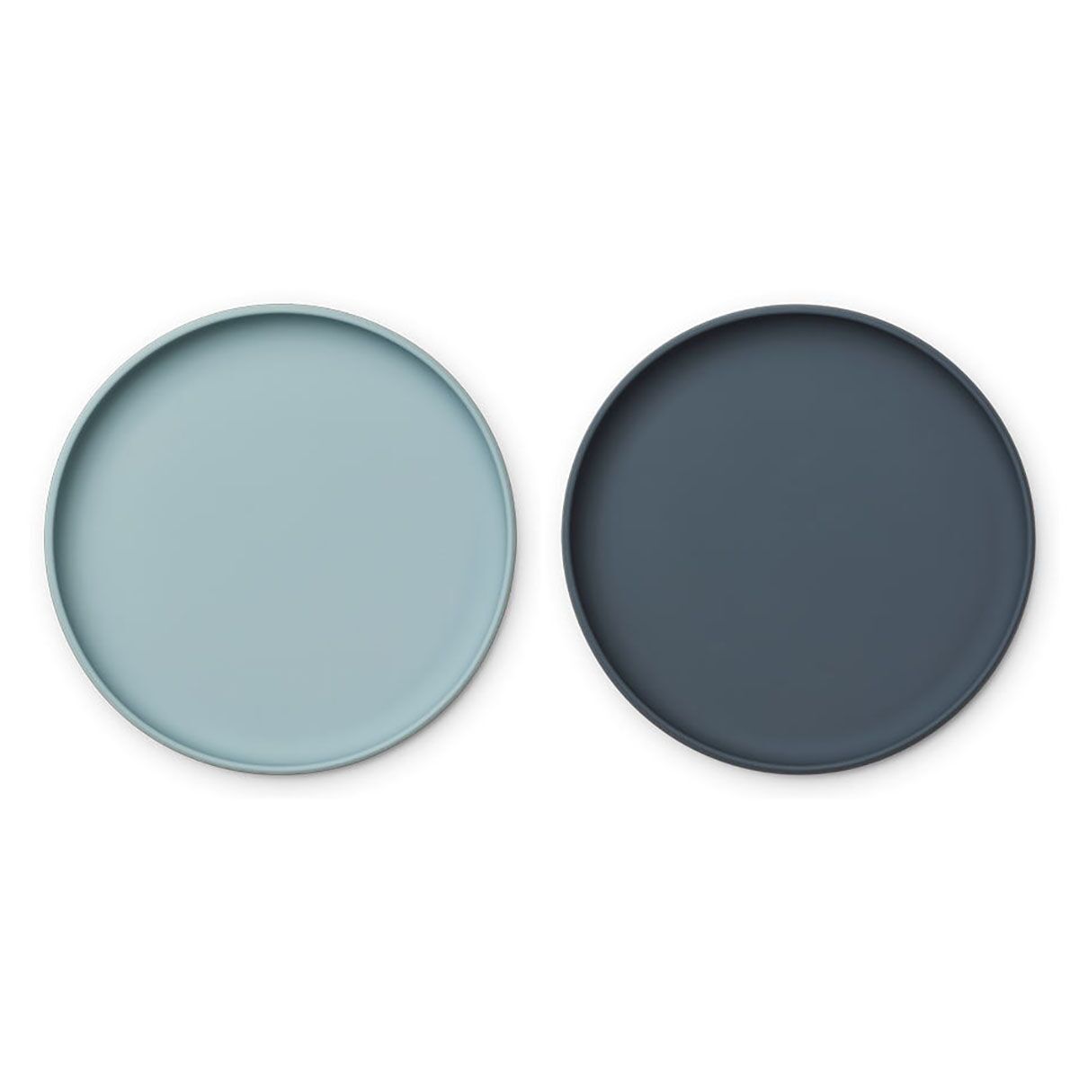 Liewood Brandon Silikon Kinderteller „Sea blue : whale blue mix“, 2er-Pack