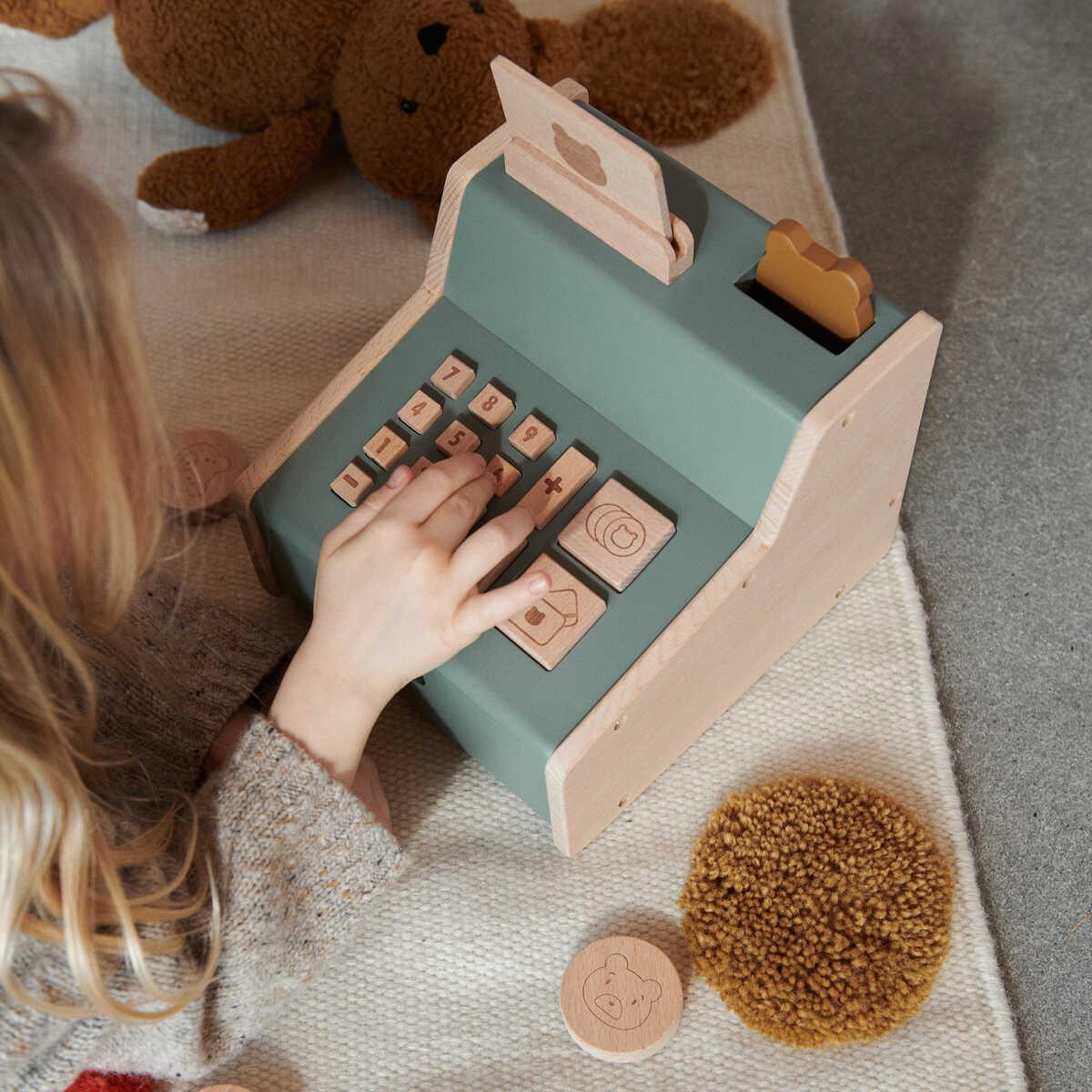 DELISTED Liewood Kinderkasse Buck „Oat / Sandy mix“, Buchenholz – Bild 4