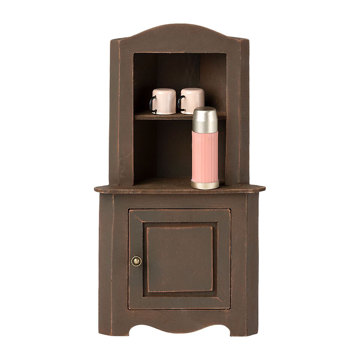 DELISTED Maileg Miniatur Eckschrank aus Holz, braun, 23x13cm – Bild 2