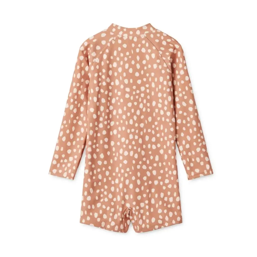 Liewood Schwimm-Jumpsuit Max „Leo spots / Tuscany rose“, LSF 40+