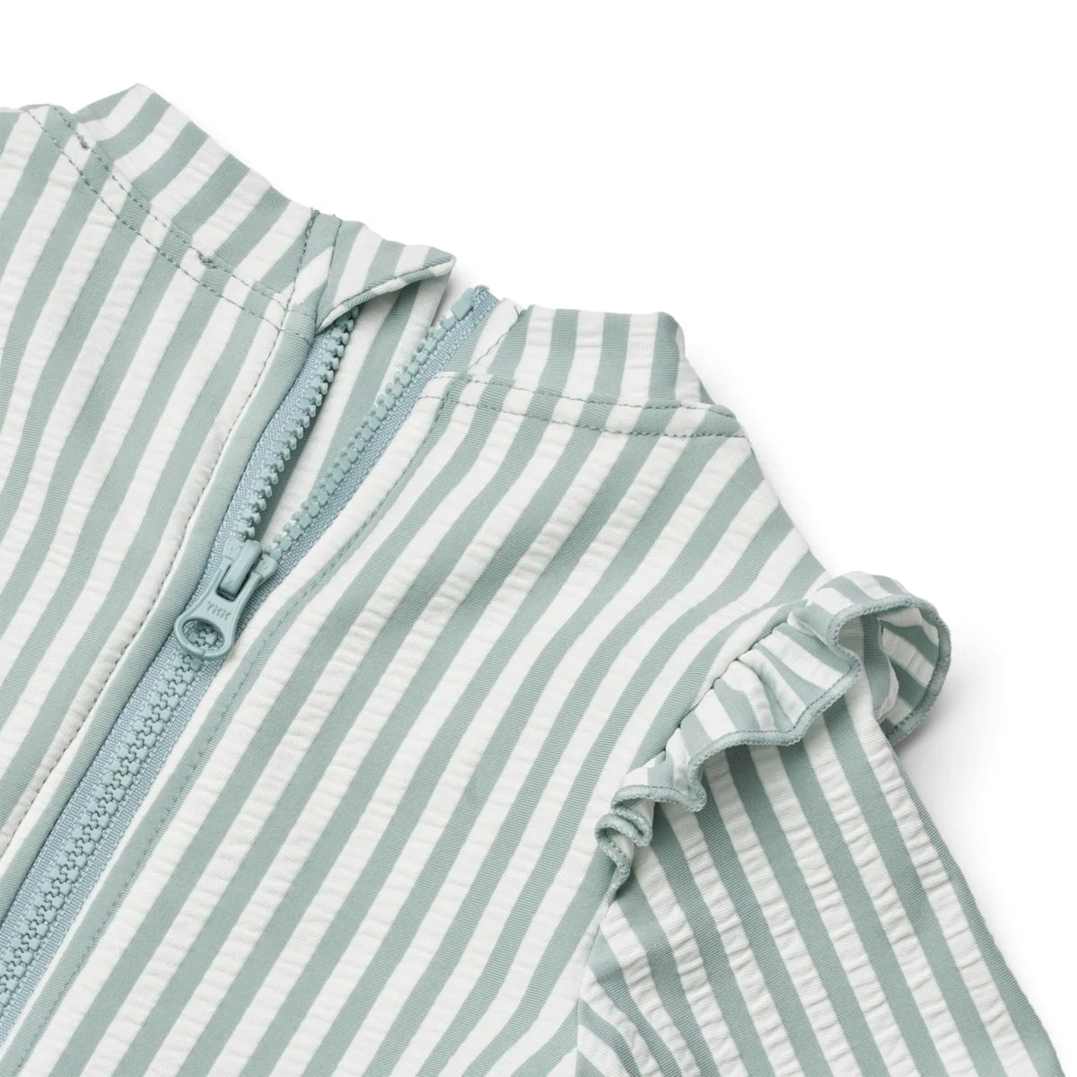 DELISTED Liewood Kinder Badeanzug Sille „Sea blue / white“, Seersucker, UV 40+ – Bild 3