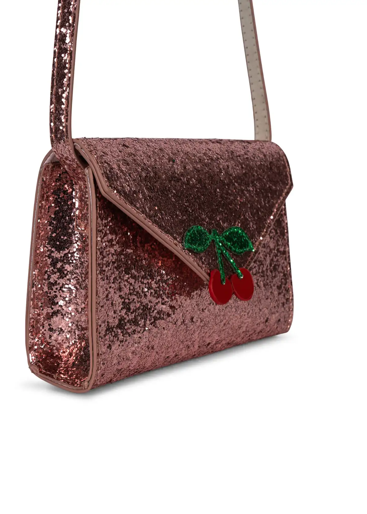 Konges Sløjd Glitzertasche für Kinder „Pink Glitter / Cherry"
