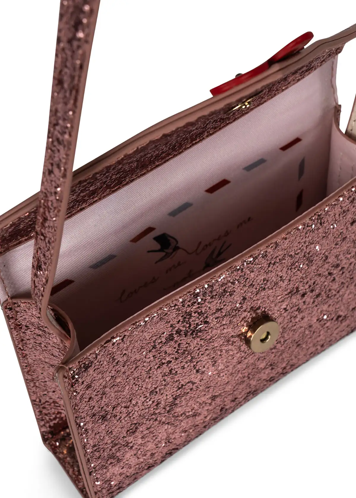Konges Sløjd Glitzertasche für Kinder „Pink Glitter / Cherry"