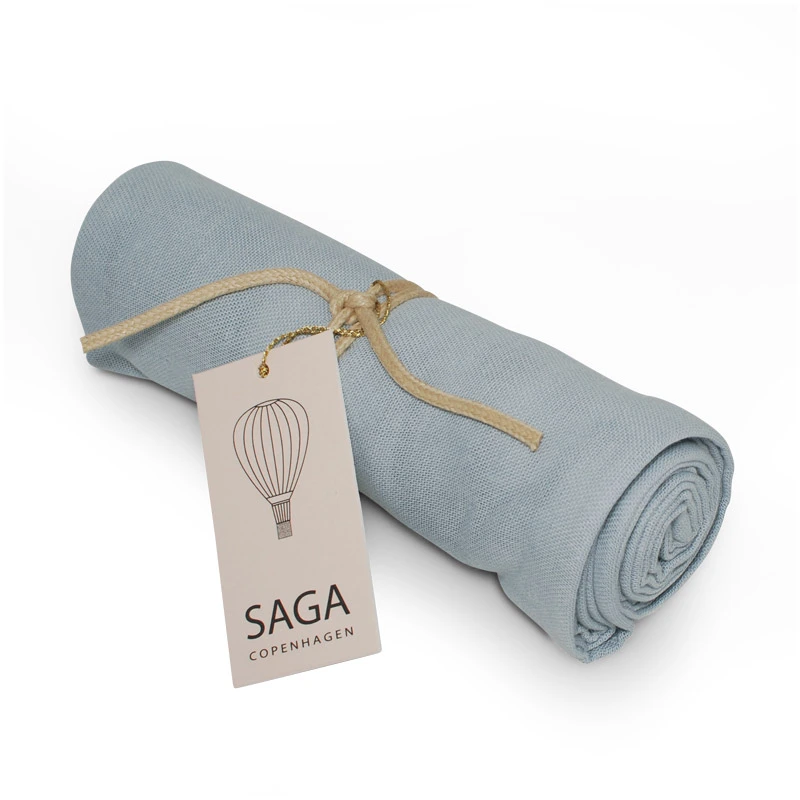 Saga Copenhagen Musselintuch Vidar, Dream Blue, Mulltuch in Bio-Baumwolle, 70 x 70 cm