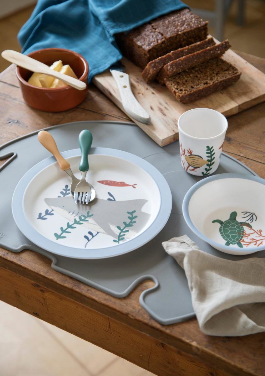 DELISTED Sebra Melamin Geschirr-Set, 5-teilig, Seven Seas – Bild 2