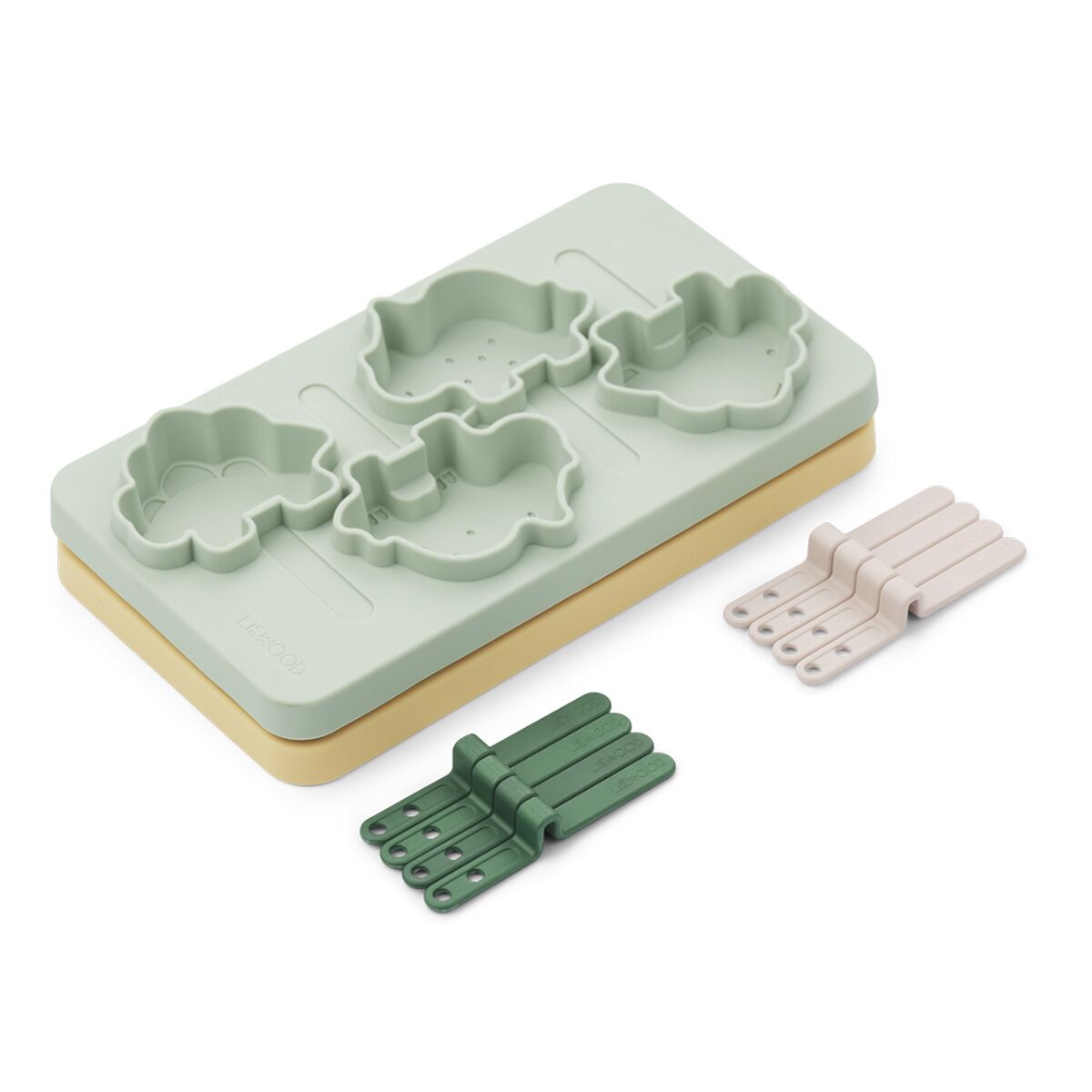 Liewood Manfred „Eis am Stiel“ Förmchen „Dino dusty mint multi mix“, 2er-Set