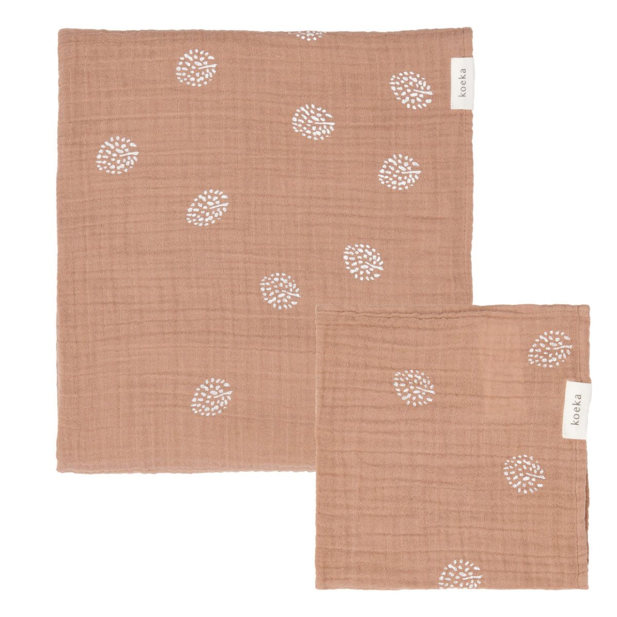 koeka Musselin-Set Wonder „soft earth“, Wickeltuch + Spucktuch, 2er-Set 01