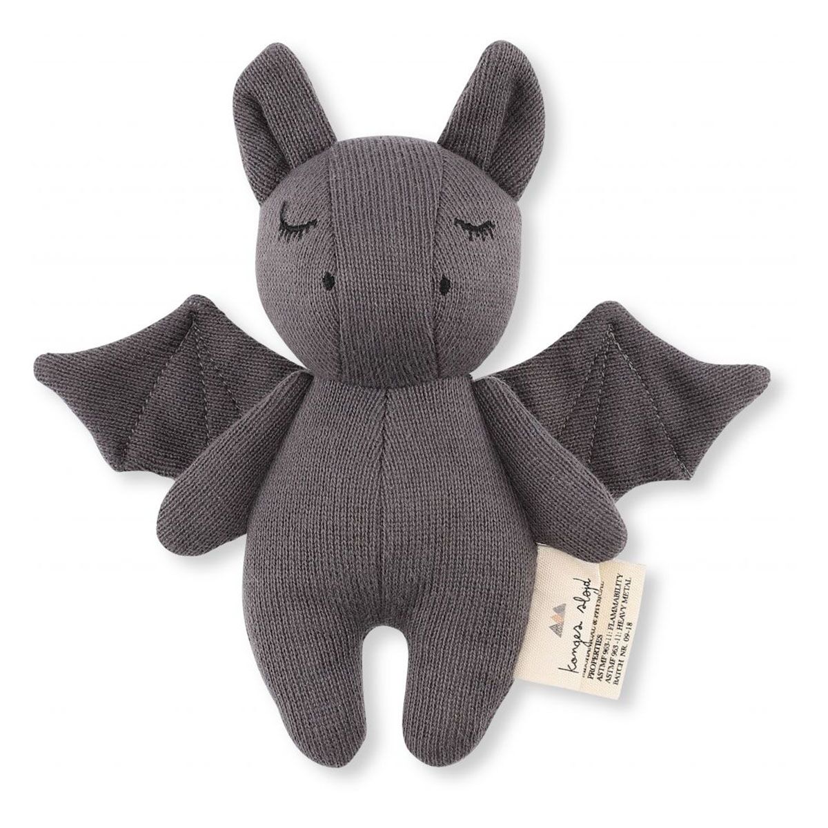 DELISTED Konges Sløjd Kuscheltier „Fledermaus“, mit Glöckchen, H16cm