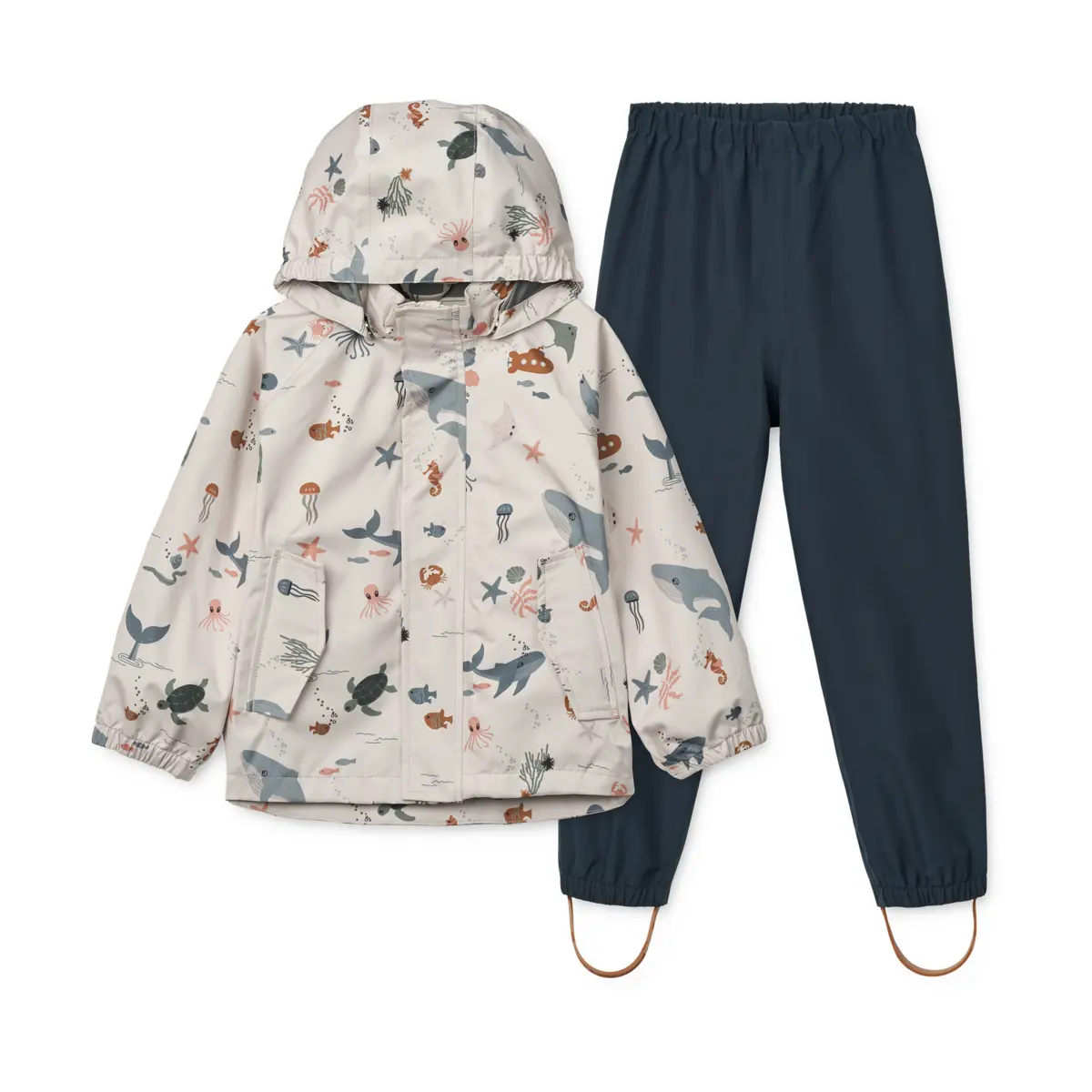 Liewood Softshell Regenbekleidungs-Set Pedia „Sea creature / Sandy“