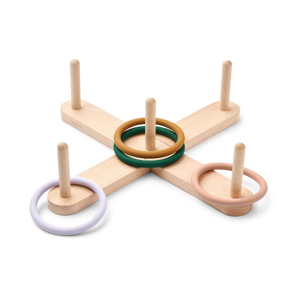 Liewood Ringwurfspiel Ivan „Garden green multi mix“, Buchenholz