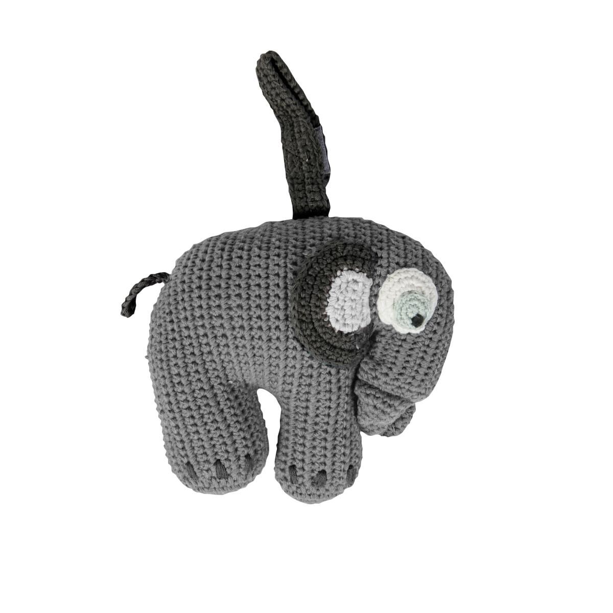 sebra Häkel-Spieluhr, Elefant, grau 3013302 - 01