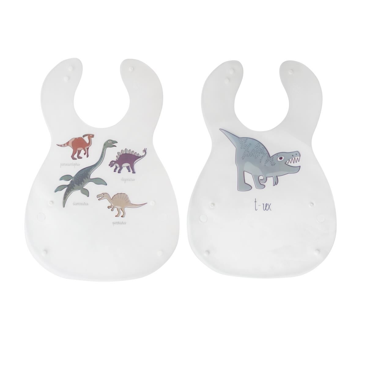 sebra Kunststoff Lätzchen, 2er set, Dino 7005108