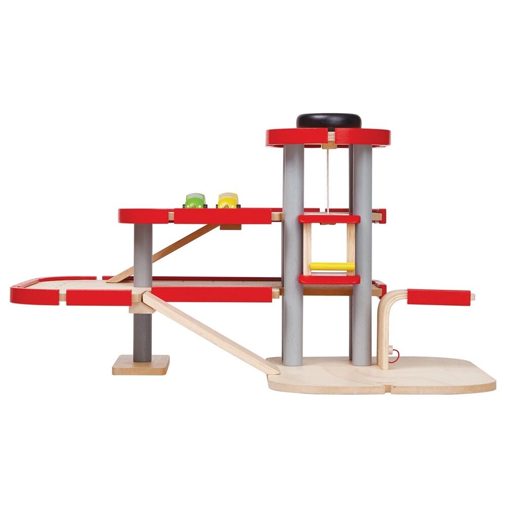 PlanToys Parkhaus mit Fahrstuhl von vorne