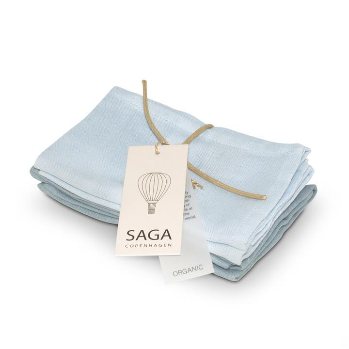 Saga Copenhagen Musselin-Waschlappen Birta, Ice Blue