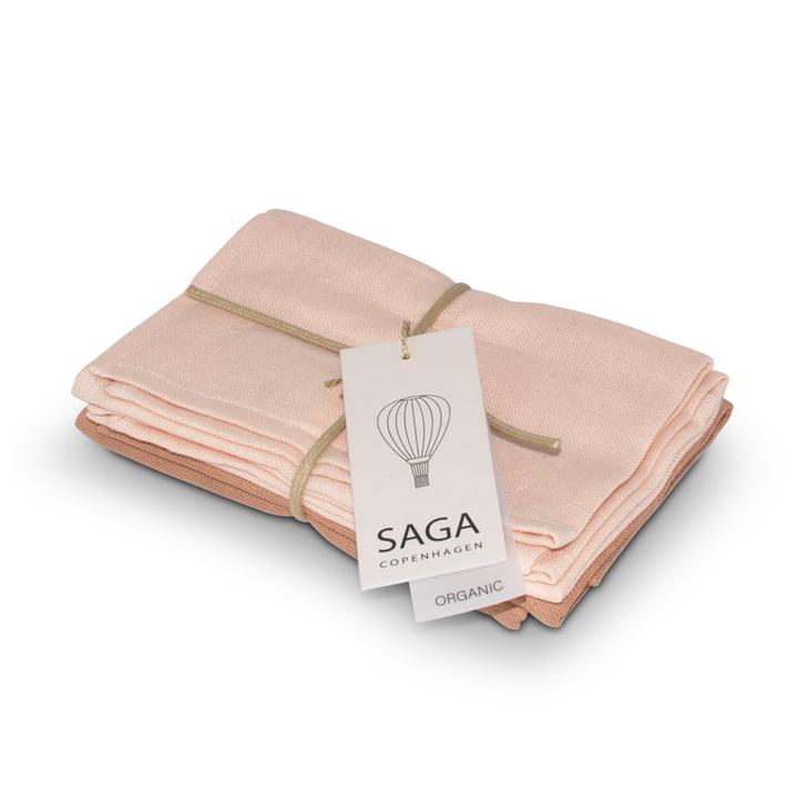 Saga Copenhagen Musselin-Waschlappen Birta, Pale Pink