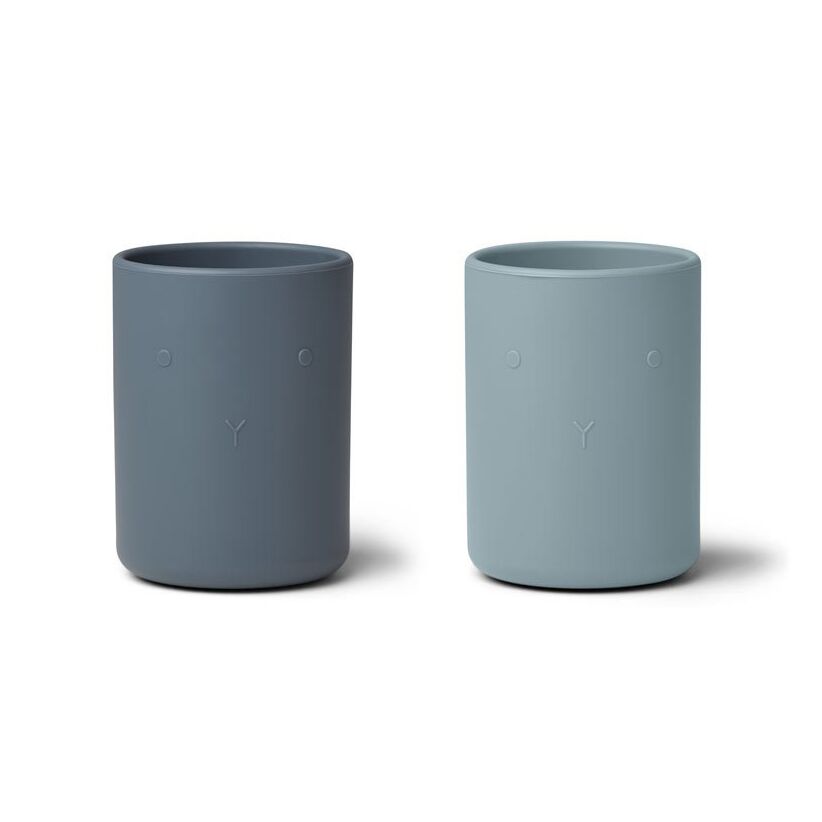 Liewood Ethan Becher „Blue mix“ aus Silikon, 2er-Set