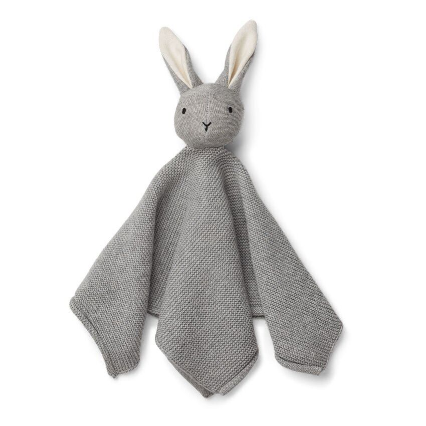 Liewood Milo Schmusetuch „Rabbit grey melange“, gestrickt