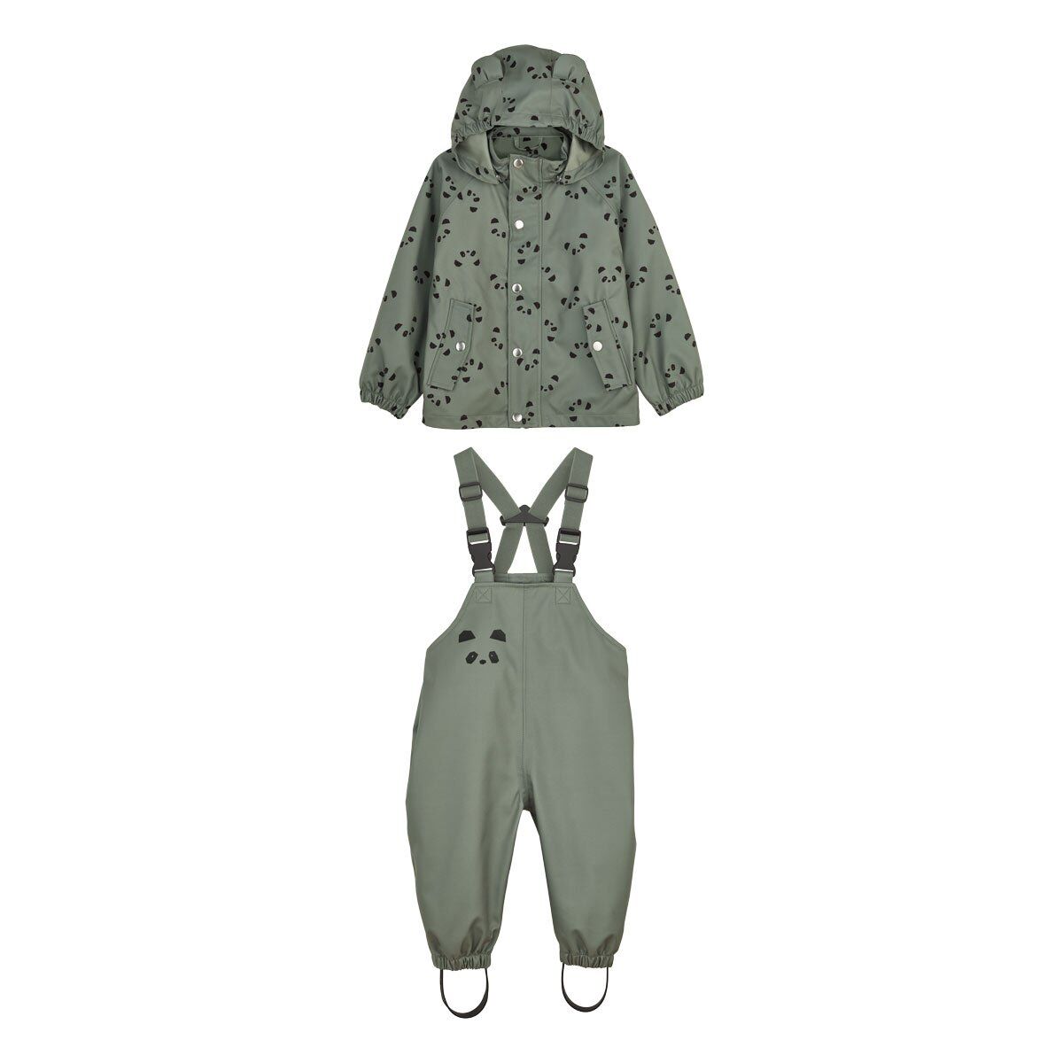 Liewood Dakota Regenbekleidung „Panda faune green“ vorn