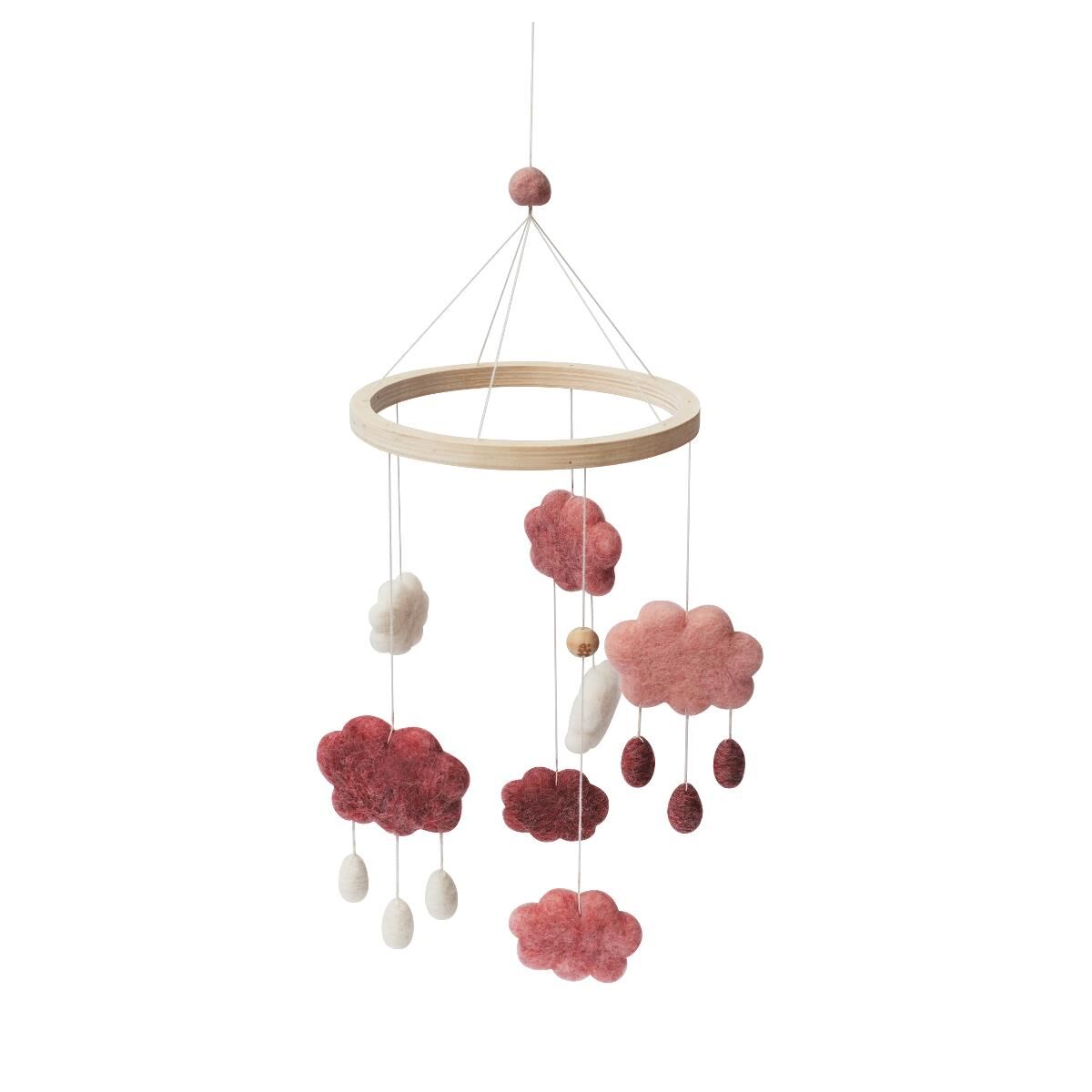DELISTED Sebra Filz-Babymobile Wolken „Cotton Candy Pink“