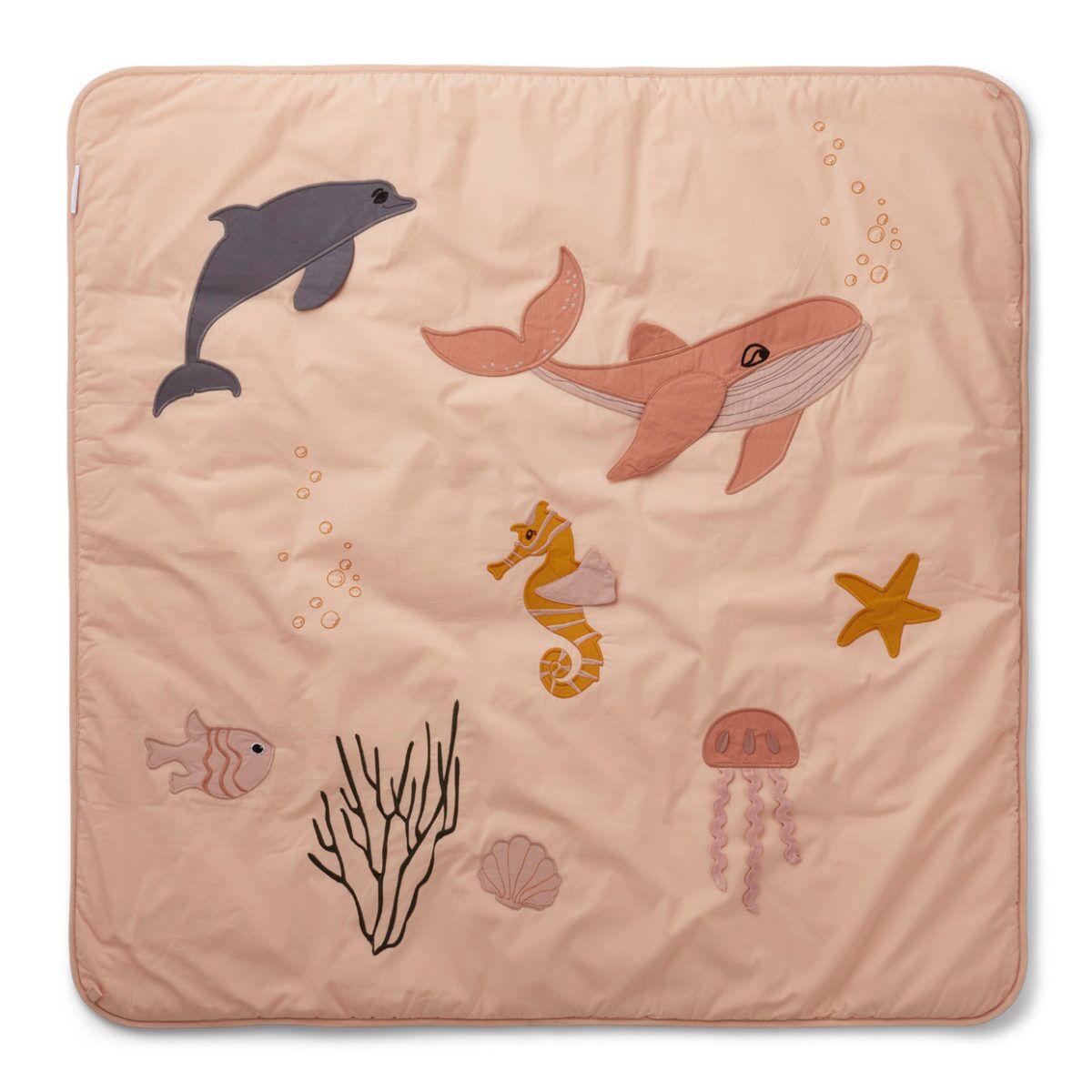 Liewood Activity-Decke Glenn „Sea creature rose mix“, Bio-Baumwolle, 120x120cm 01