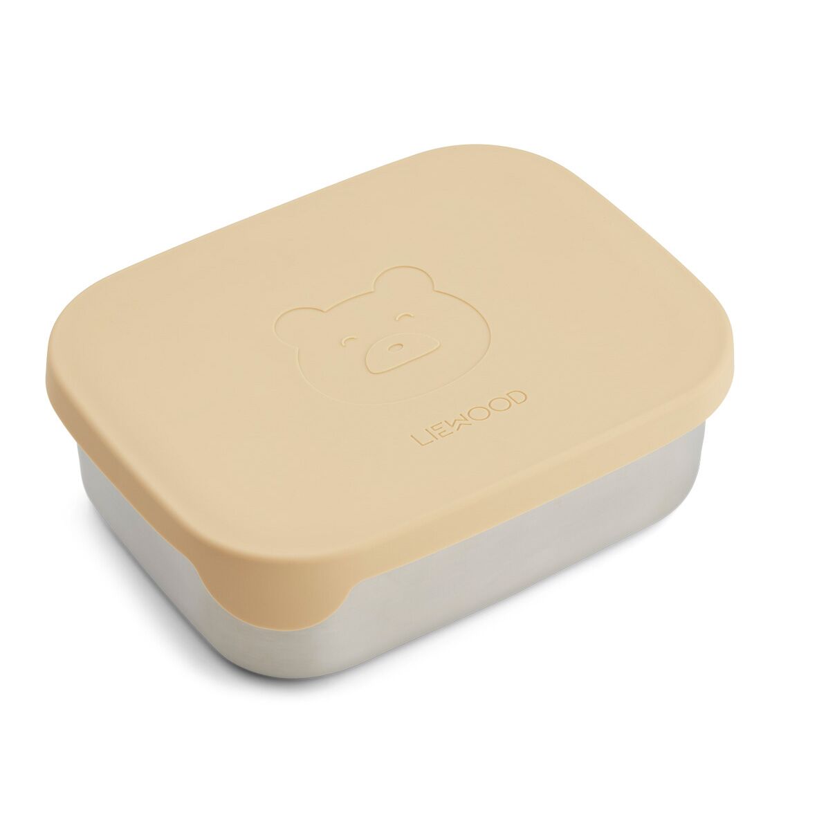 Liewood Arthur Lunchbox „Mr. Bear wheat yellow“, Edelstahl mit Silikon-Deckel 03