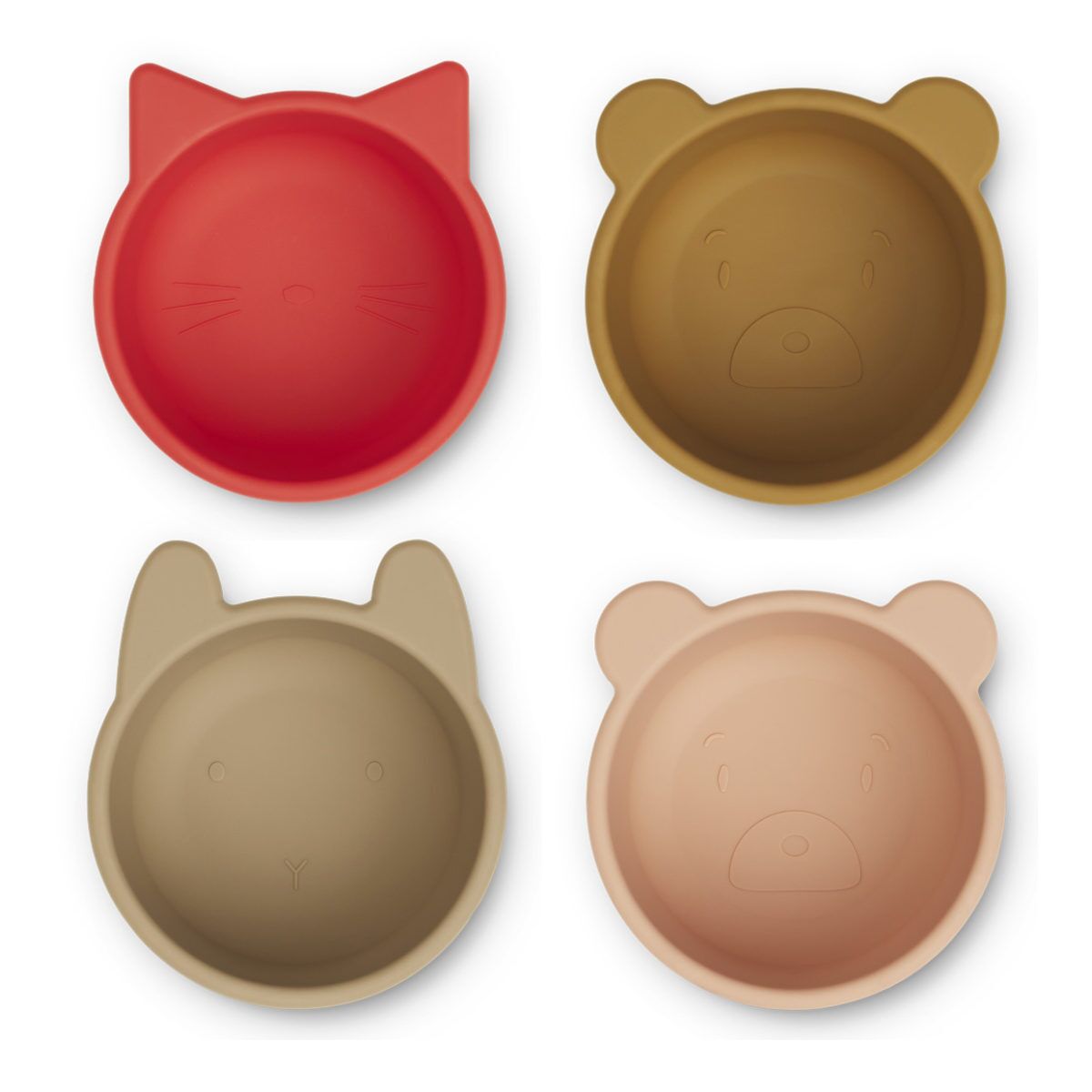 Liewood Malene Snackschale „Apple red : tuscany rose multi mix“, Silikon, 4er-Set, ø8cm 01