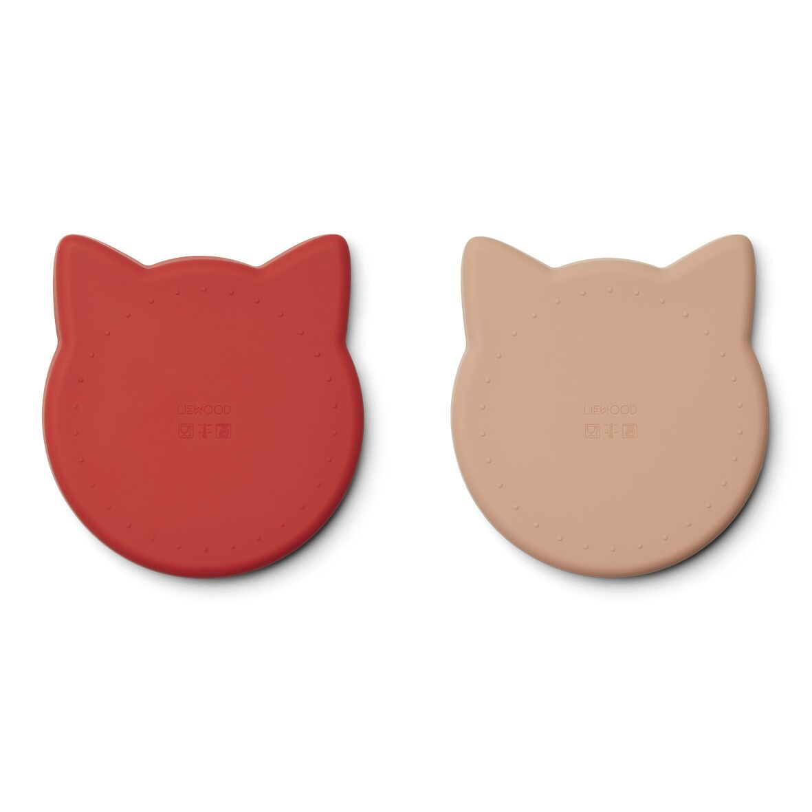Liewood Marty Teller „Cat apple red : tuscany rose mix“, Silikon Kinderteller, 2er-Set 03