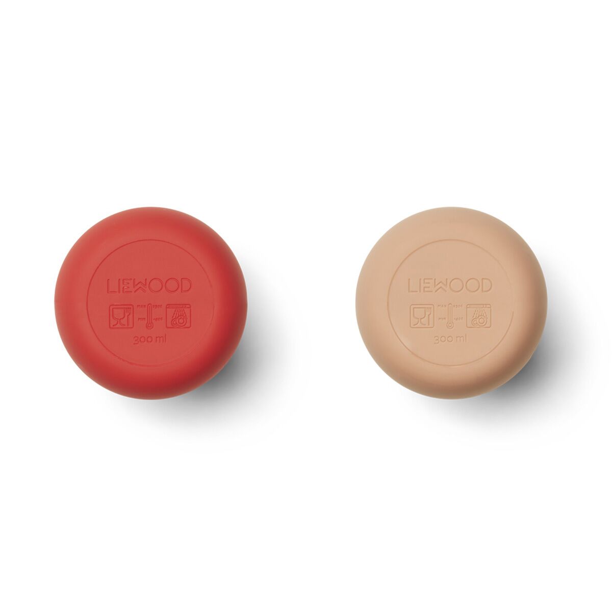 Liewood Dylan Trinkbecher „Apple red / tuscany rose mix“, Silikon, 2er-Set unten