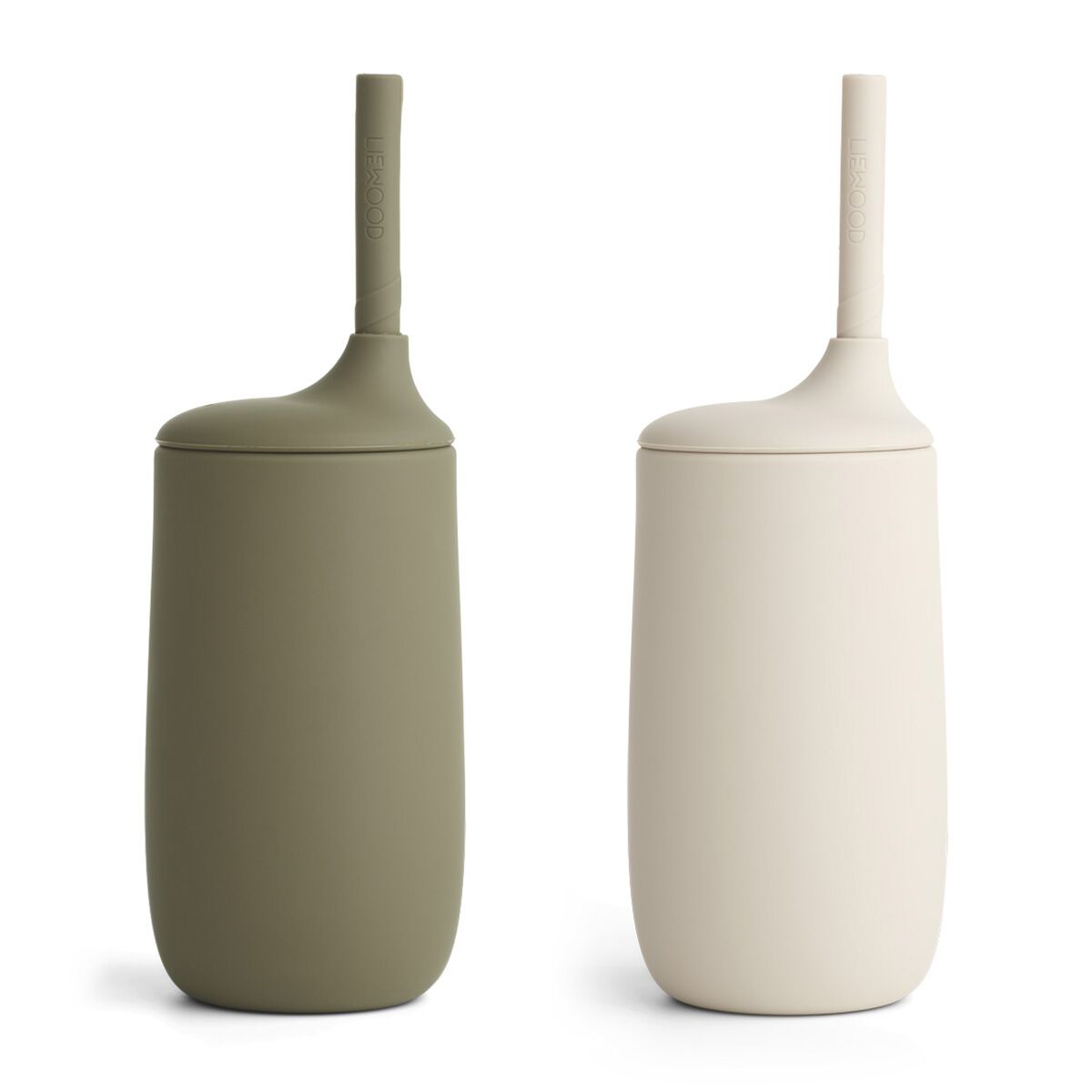 Liewood Dylan Trinkbecher „Khaki sandy mix“, Silikon, 2er-Set